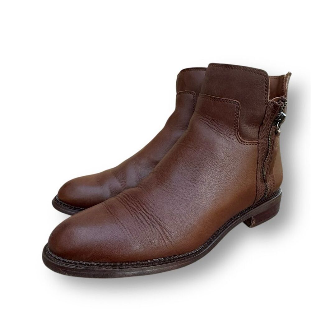 Franco Sarto Women's Brown Leather Ankle Booties Size 8 Casual - Picture 7 of 16